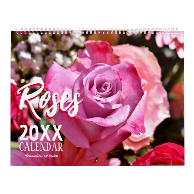 2025 Roses Calendar Wall Floral Flowers (Cover)