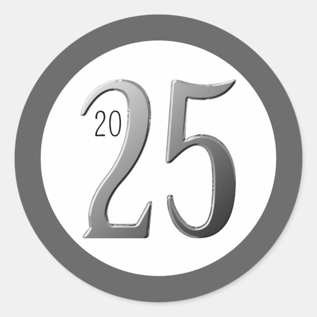 2025 Round Circle Stickers Happy New Year (Front)