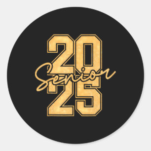 2025 Senior Cl High School College Graduation Oran Classic Round Sticker