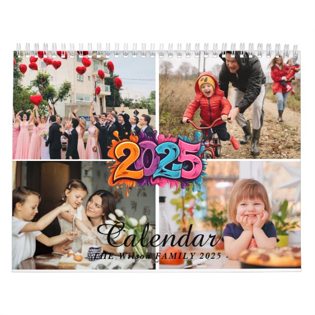 2025 Simple Custom 4 Photo FAMILY Calendar (Cover)