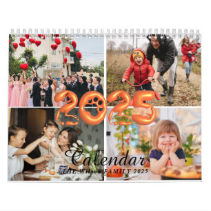 2025 Simple Custom 4 Photo FAMILY Calendar