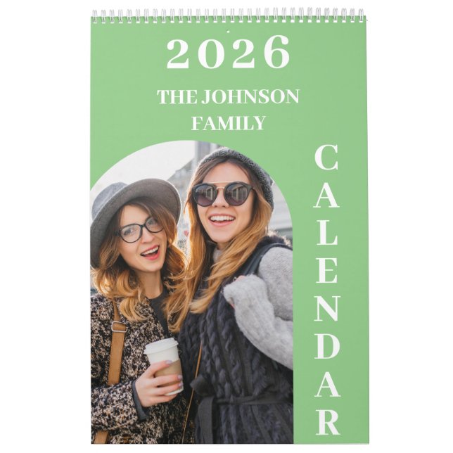 2025 Simple Modern Custom 14 Photos Family Calendar (Cover)