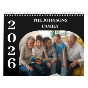 2025 Simple Modern Custom Photos Family Calendar