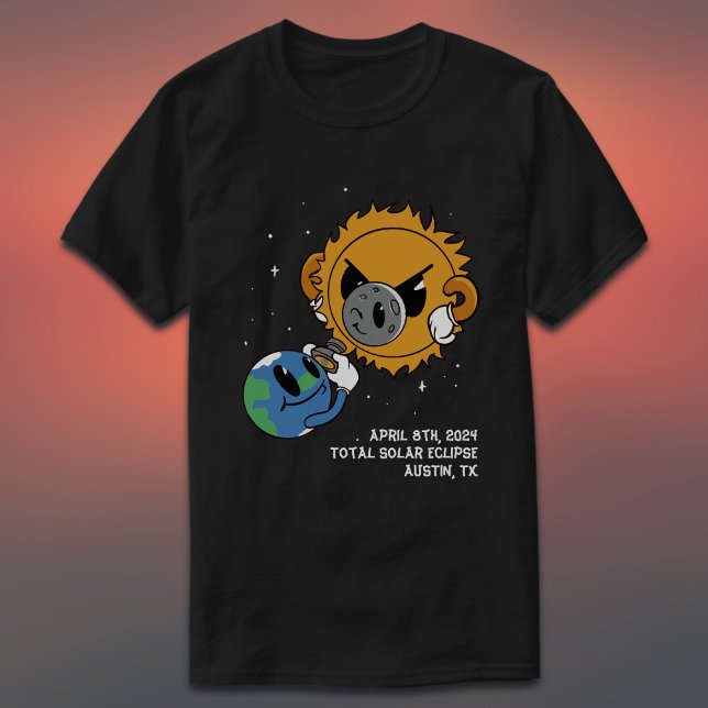 2025 Solar Eclipse Photobomb Personalised T-Shirt (All text is editable, add your city and state, or change as required)