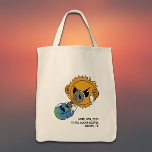  2025 Solar Eclipse Photobomb Personalised Tote Bag