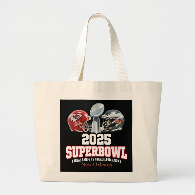 2025 Super Bowl Showdown  Large Tote Bag (Front)