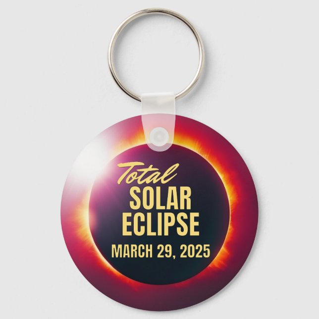 2025 Total Solar Eclipse  Key Ring (Front)