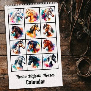 2025 Twelve Majestic Horses Calendar