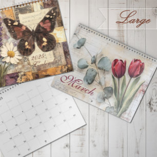 2025 Vintage Floral Junk Journal Calendar