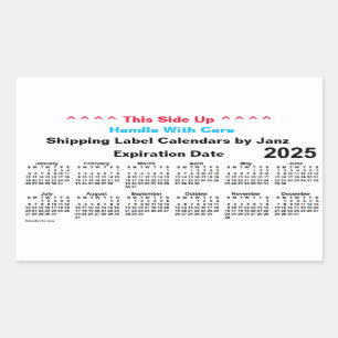 2025 White Shipping Calendar by Janz Rectangular Sticker