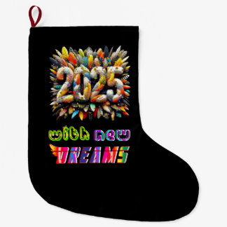2025 With New Dreams Large Christmas Stocking