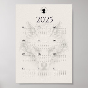 2025 Wolf Sketch Calendar Poster   "Dies Irae"