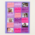 2025 Year Monthly Calendar 12 Photo Collage Pink Planner<br><div class="desc">Add some mid-century modern coolness to your life with this gorgeous 2025 calendar planner that includes room for 12 of your custom photos. On the inside, these planners have pages for you to organise your weeks and months. With the addition of the yearly calendar cover, you'll be able to see...</div>