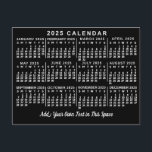 2025 Year Monthly Calendar Classic Black and White Postcard<br><div class="desc">This 2025 year calendar postcard shows the days of the week for each month in white on a black background. It's the perfect minimalist monthly calendar if you're looking for a simple, classic professional feel. Always know what date it is and check the days of the week with this simple,...</div>