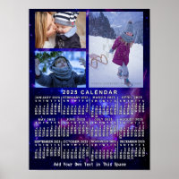 2025 Year Monthly Calendar Space Nebula 3 Photos