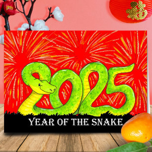 2025 Year of the Snake greeting card