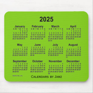 2025 Yellow Green Calendar by Janz Mouse Pad