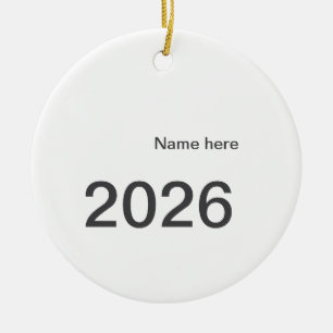 2026 2027 2028 name title here year bold letter ceramic tree decoration