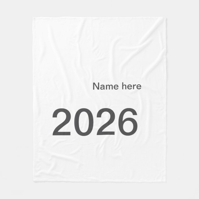 2026 2027 2028 name title here year bold letter  fleece blanket (Front)