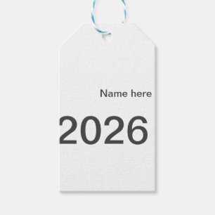 2026 2027 2028 name title here year bold letter  gift tags