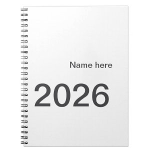 2026 2027 2028 name title here year bold letter  notebook