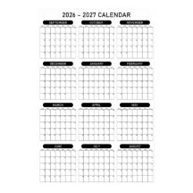 2026 - 2027 Academic Year Wall Planner Calendar