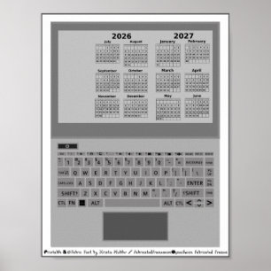 2026=2027 Calendar School Year Laptop Keyboard Poster