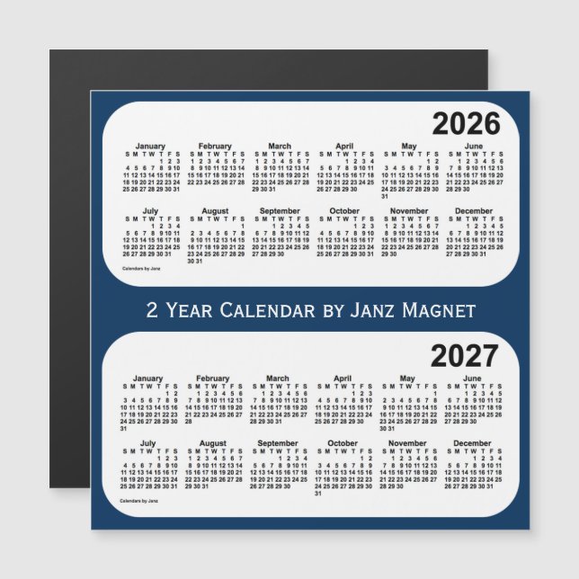 2026-2027 Police Box Blue 2 Year Calendar by Janz (Front/Back)