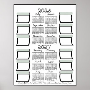 2026-2027 School Year Calendar Fabric Font & Bolts Poster