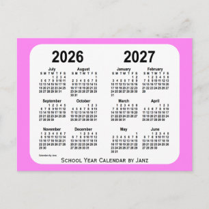 2026-2027 Violet Mini School Calendar by Janz Postcard