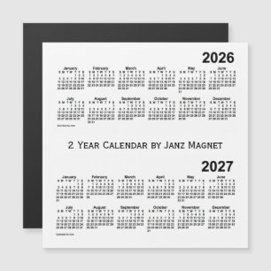 2026-2027 White 2 Year Calendar by Janz Magnet