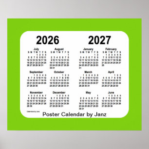 2026-2027 Yellow Green School Calendar by Janz Poster
