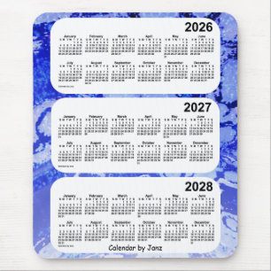 2026-2028 Blue Galaxy 3 Year Calendar by Janz Mouse Pad