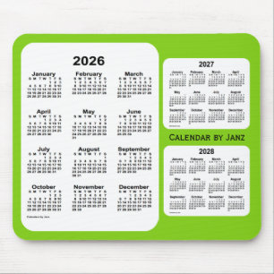 2026-2028 Yellow Green 3 Year Calendar by Janz Mouse Pad