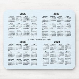 2026-2029 Alice Blue 4 Year Calendar by Janz Mouse Pad