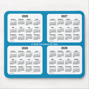 2026-2029 Steel Blue 4 Year Calendar by Janz Mouse Pad