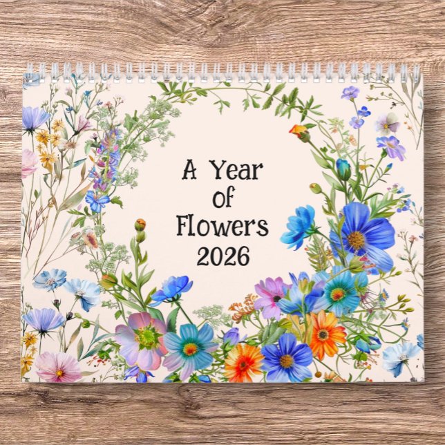 2026 A Year of Flowers - Wall Calendar (2026 Wildflowers Wall Calendar – A Year of Natural Beauty)