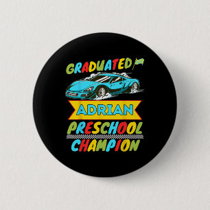 2026 Adrian Personalised Last Day Of Preschool Gra 6 Cm Round Badge