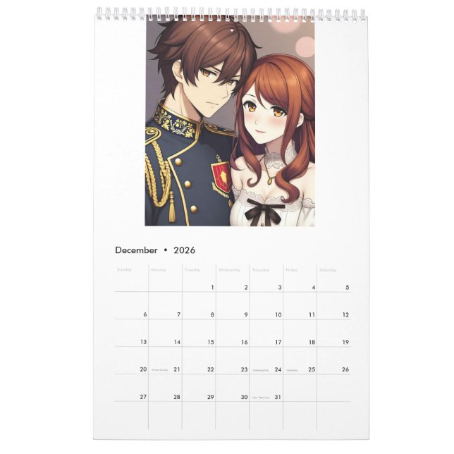 2026 Anime Calendar (Images created by Grok) (Dec 2026)