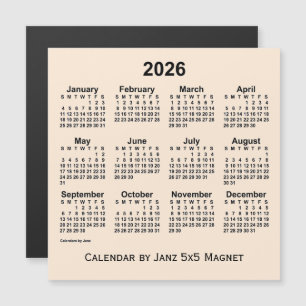2026 Antique White Calendar by Janz 5x5 Magnet
