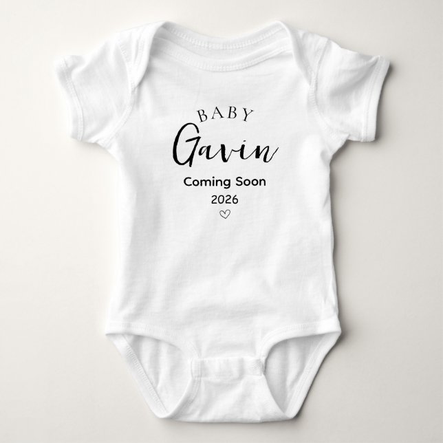 2026 Baby Bodysuit Pregnancy Reveal Announcement (Front)