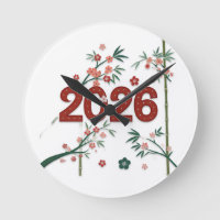 2026 Bamboo Numbers with Cherry Blossoms