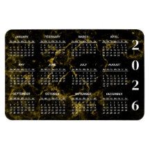 2026 Black and Gold Marble Calendar