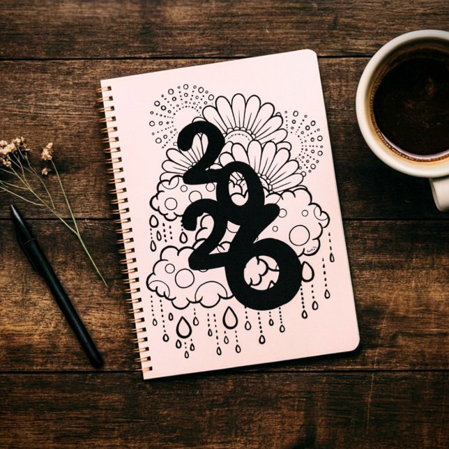 2026 Blooming After the Rain - B & W Line Art Planner (Creator Uploaded)