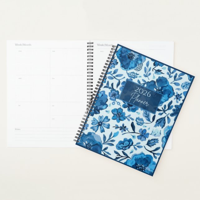 2026 Blue Floral Planner | Elegant | Botanical | (Display)