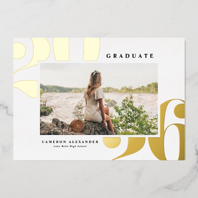 2026 Bold Typography Photo Graduation Gold (Front)