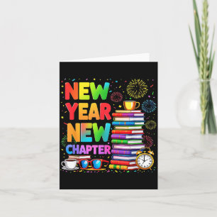 2026 Bookworm Funny Happy New Year Chapter Book Lo Card