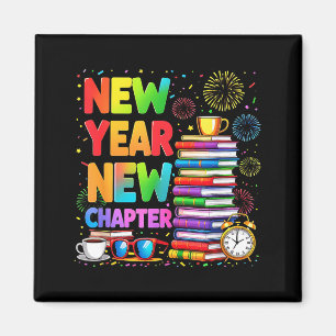 2026 Bookworm Funny Happy New Year Chapter Book Lo Magnet