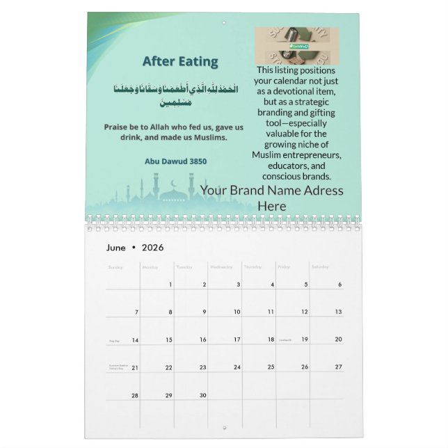 2026 Brandable Islamic Hijri Calendar – Mindfulnes (Jun 2026)
