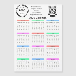 2026 Business Your Logo QR Calendar Colorful Moder